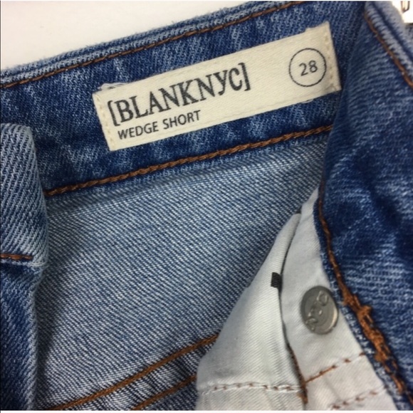 Blank NYC Distressed Wedge Denim Jean Shorts - Picture 6 of 7